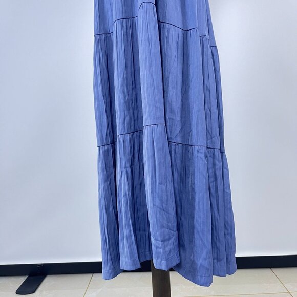 NWOT ANTHROPOLOGIE Ruffled Tiered Midi Dress In Blue Size XLP - Picture 4 of 13